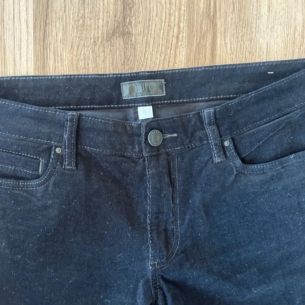 Kut From The Kloth Catherine Boyfriend Jeans 12P Black Lightweight Corduroy
